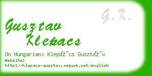 gusztav klepacs business card